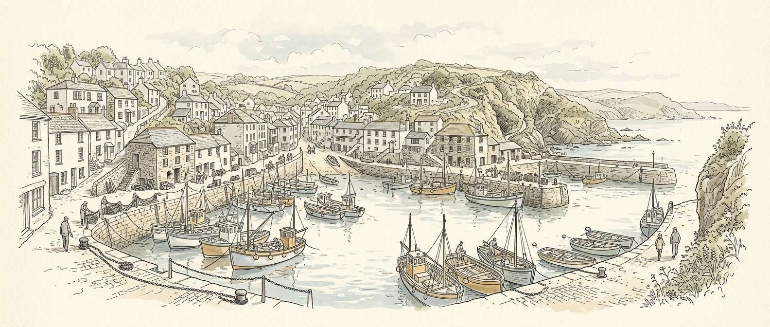 Mevagissey harbour and coastal village