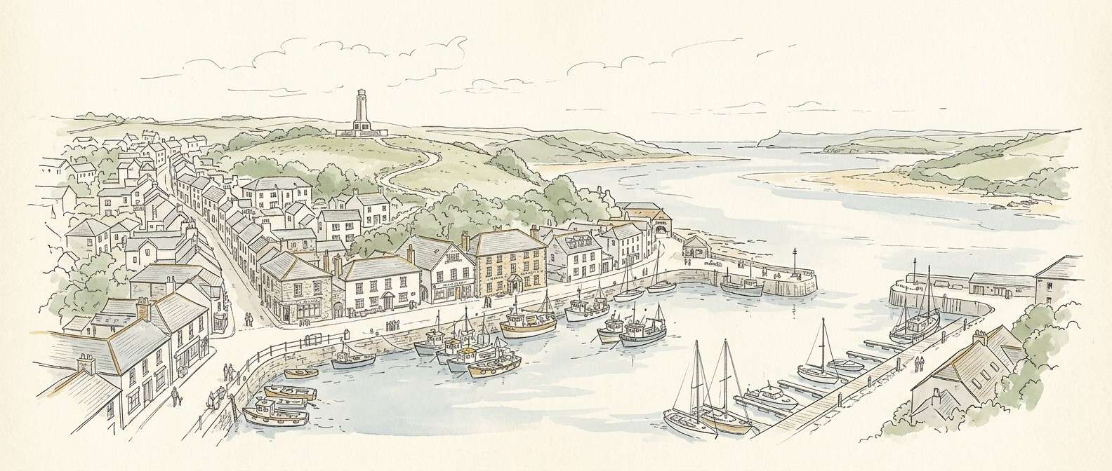 Padstow harbour and fishing village
