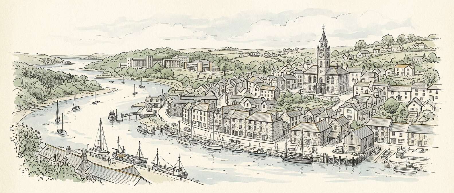Penryn town centre and harbour