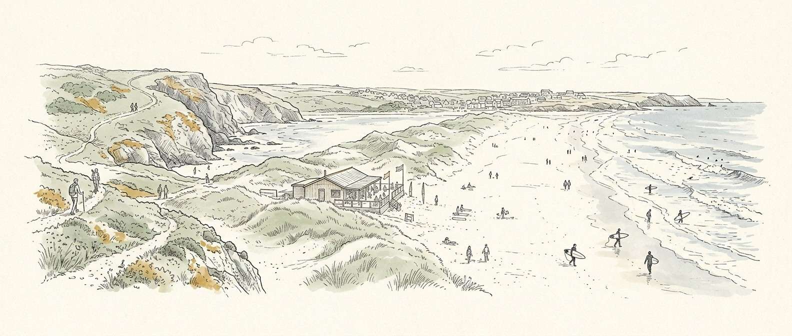 Perranporth beach and seafront