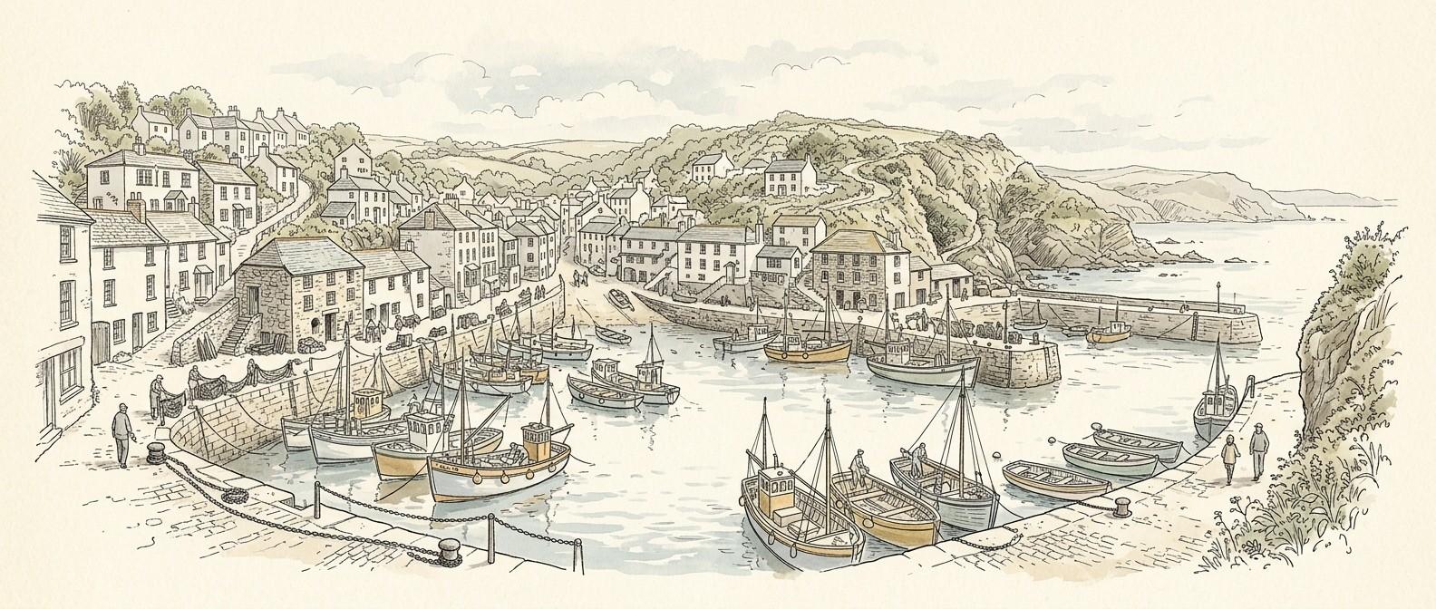 Mevagissey harbour and coastal village