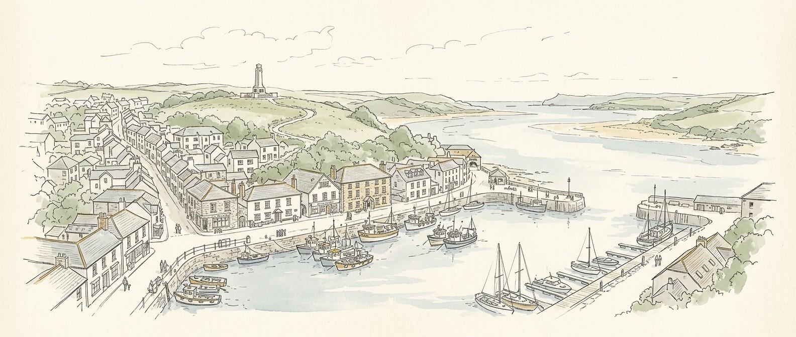 Padstow harbour and fishing village