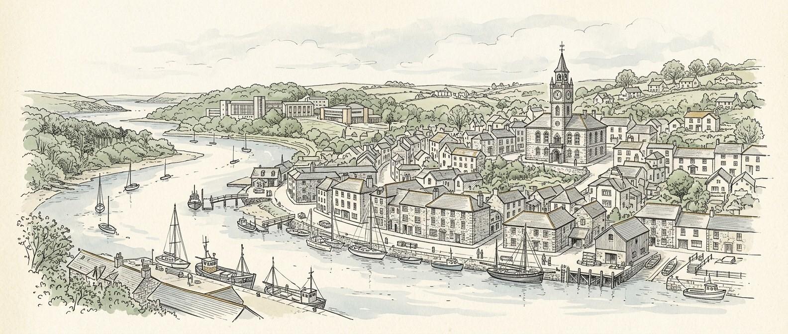 Penryn town centre and harbour