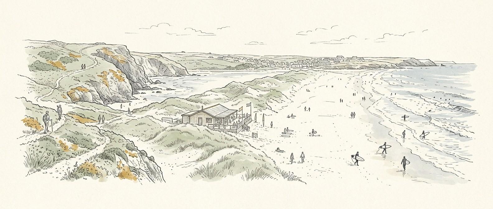 Perranporth beach and seafront