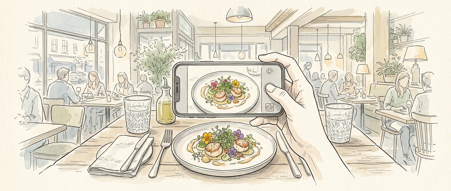 Restaurant food photography for social media marketing