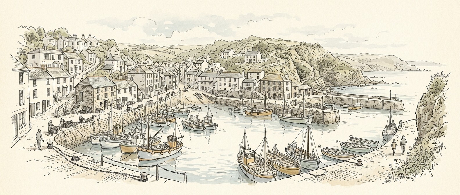 Mevagissey harbour and coastal village