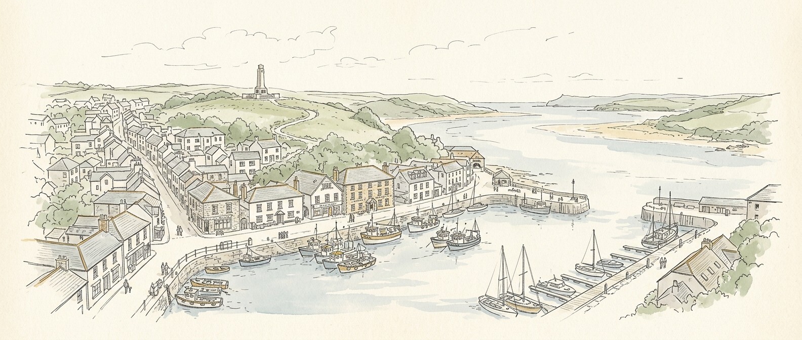 Padstow harbour and fishing village