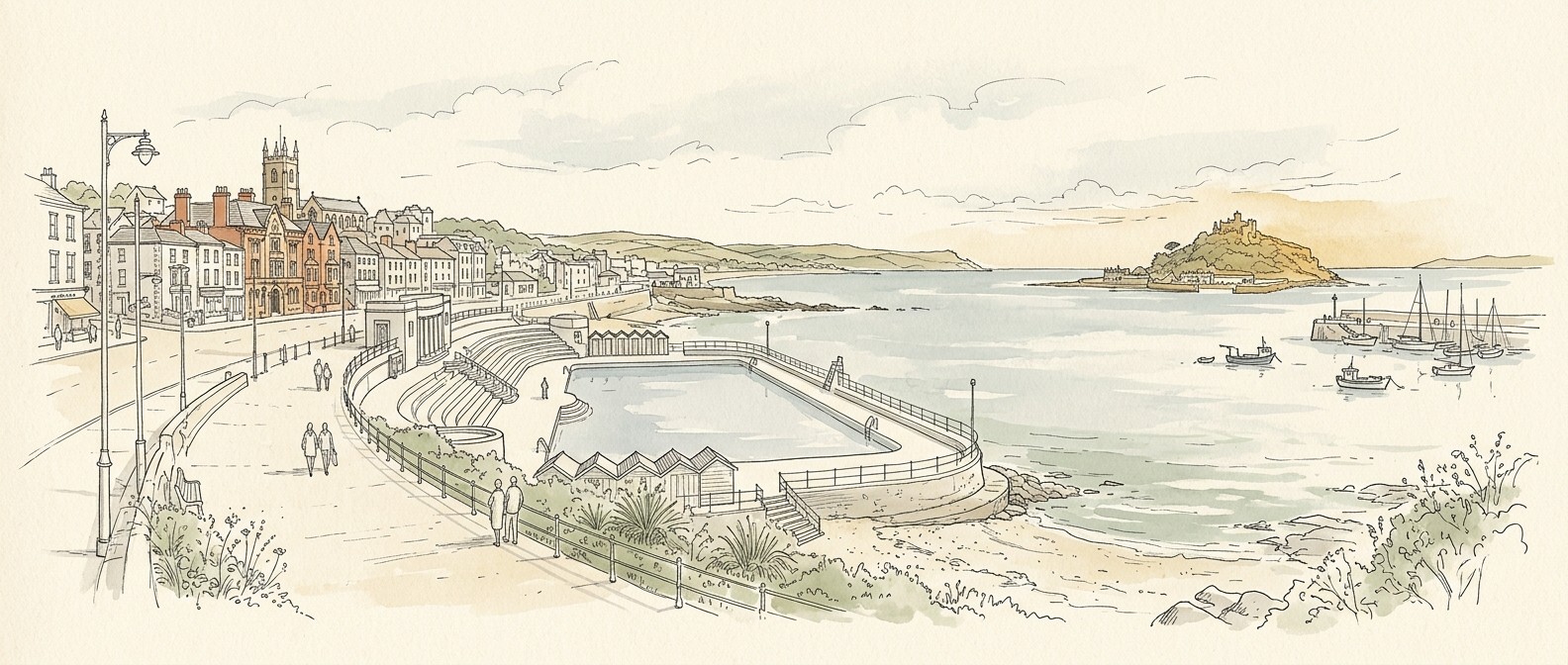 St Michael's Mount near Penzance harbour